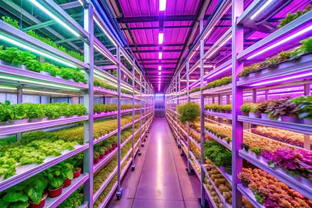 Best Grow Lights and Lighting Solutions for Hydroponics - Plants under Red-blue light